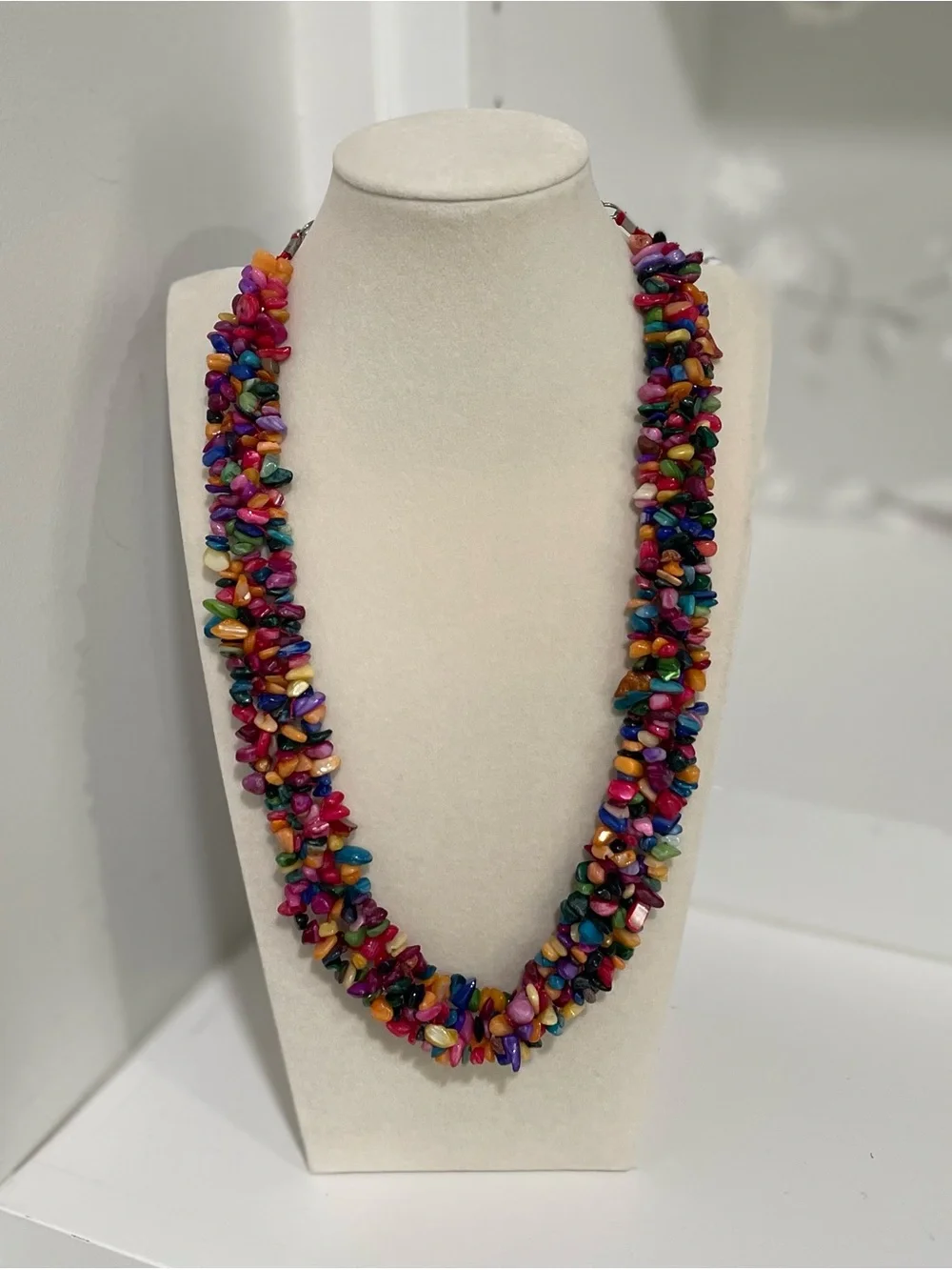 Colorful Stone Necklace Beach Jewelry Vacation Boho Festival Summer Statement